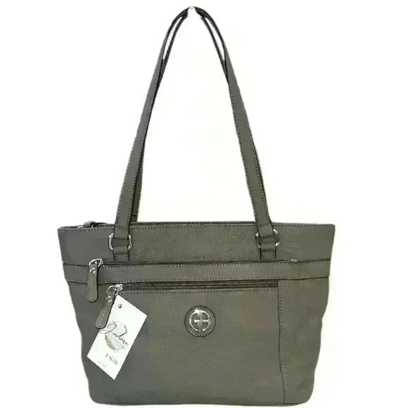 Giani Bernini Gray Leather Handbag Crossbody Purse NWT - Picture 1 of 7